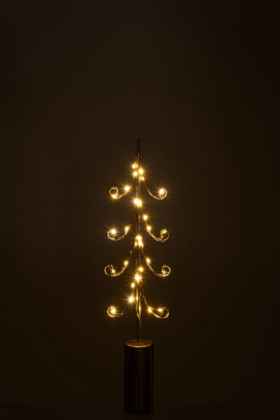 Lampa LED na wysokiej, cylindrycznej podstawie z żelaza w kolorze złotym, zestaw 3 szt. J-Line