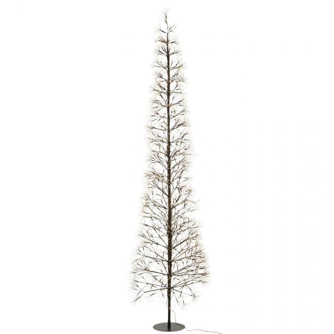 Choinka z lampkami LED w ciepłej barwie, czarna, żelazna, rozmiar XL, wysokość 240 cm, J-Line