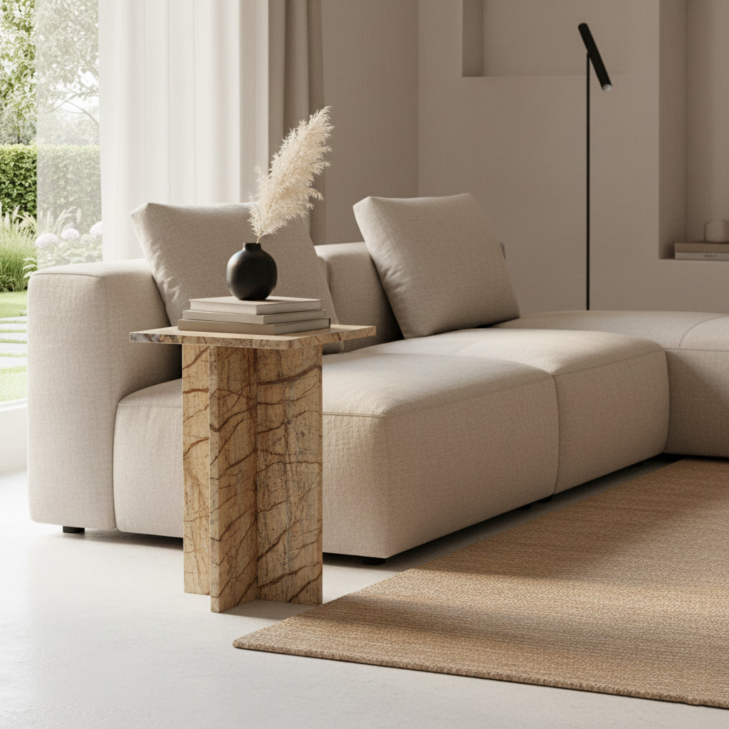 Stolik pomocniczy Seoul Marmur Bizar Raw Materials