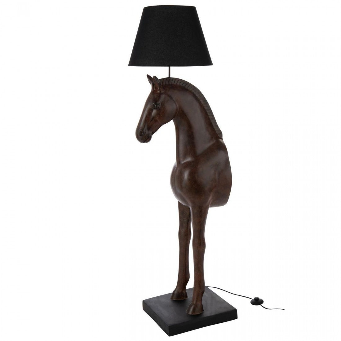 Lampa podłogowa Przednia część konia Poliresin Ciemnobrązowa J-Line