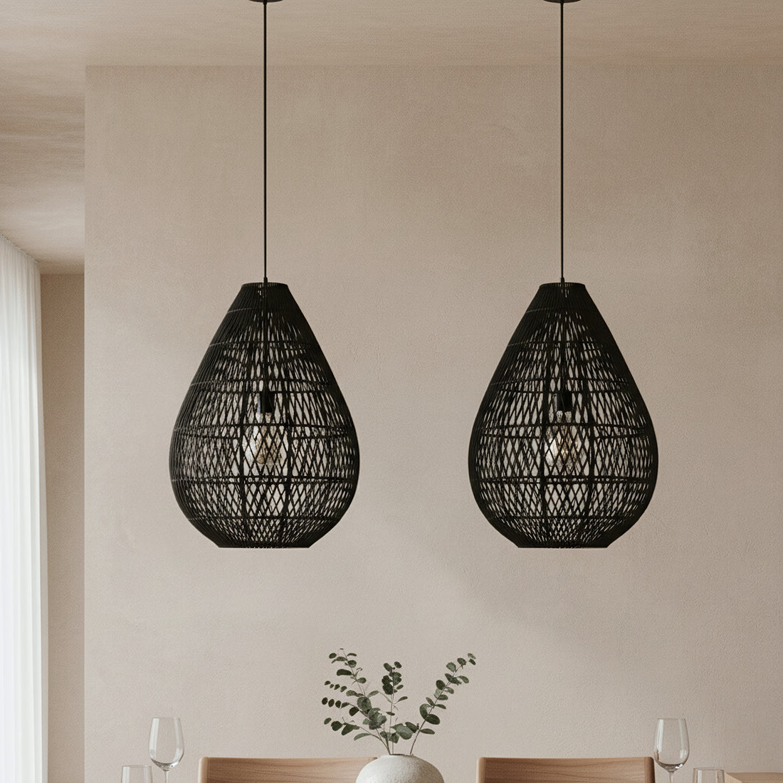 Lampa wisząca Maze Kropla Czarna Raw Materials