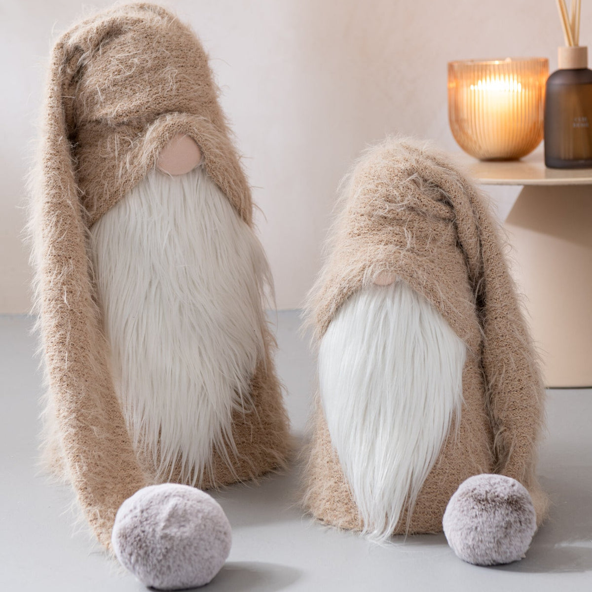 Santa Claus Winter Polyester Beige/White Large - - J-Line - livinglovely.nl