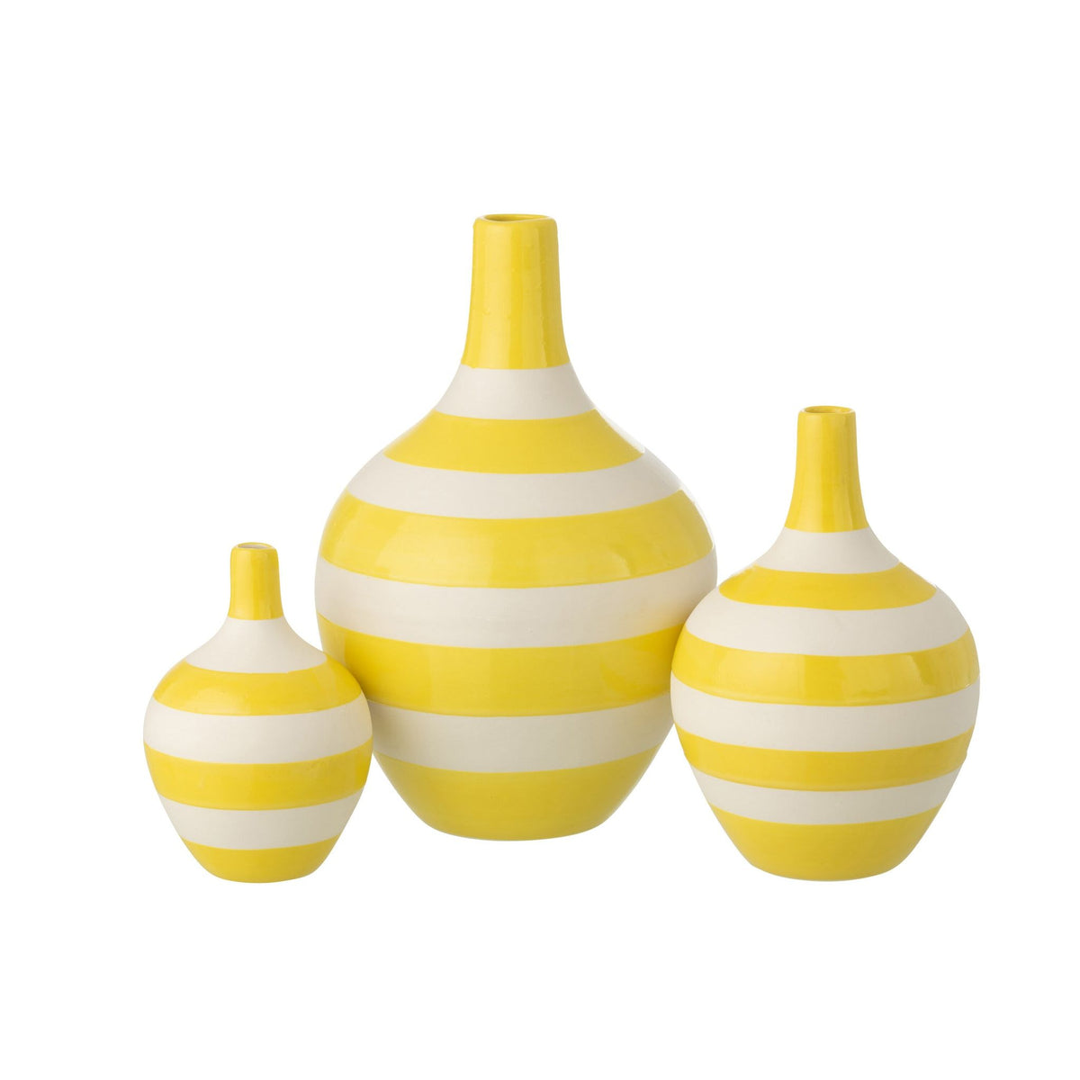 Zestaw 3 waz z pasów porcelanowych biało-żółtych J-Line