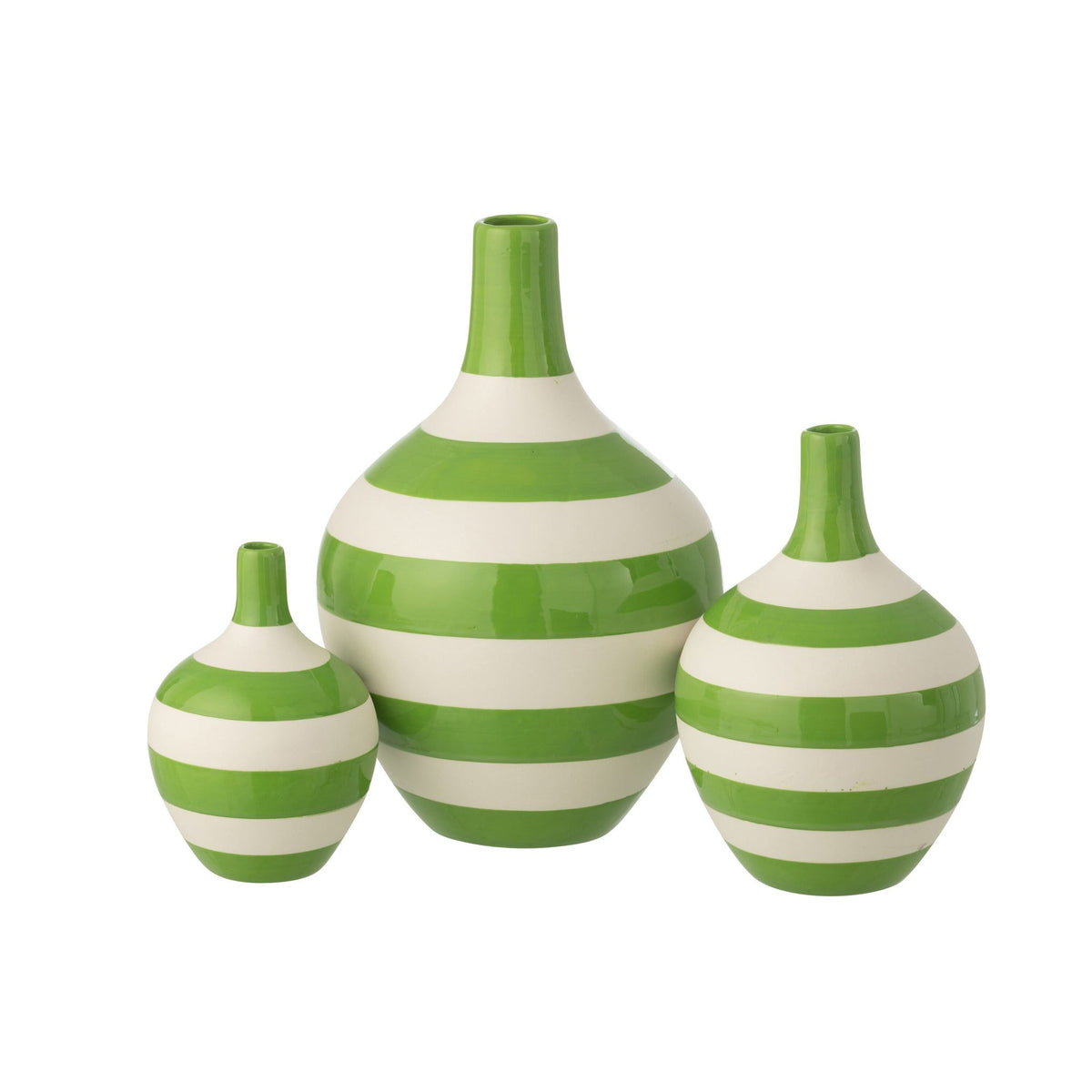 Zestaw 3 waz z pasów porcelanowych biało-zielonych J-Line