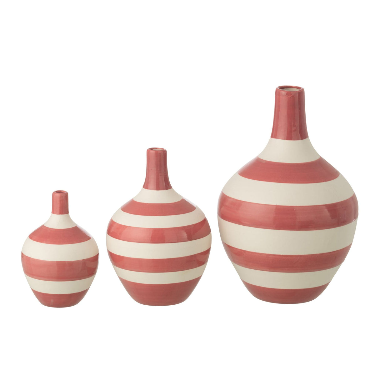 Zestaw 3 waz z pasów porcelanowych biało-różowych J-Line