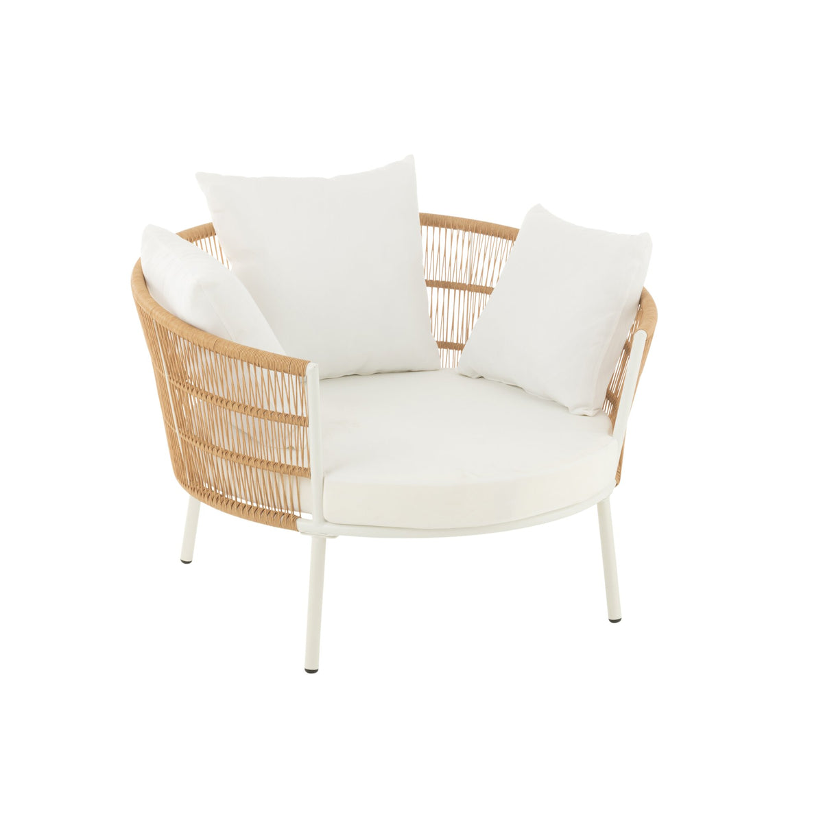 Krzesło Joa Metal/Rattan Białe J-Line
