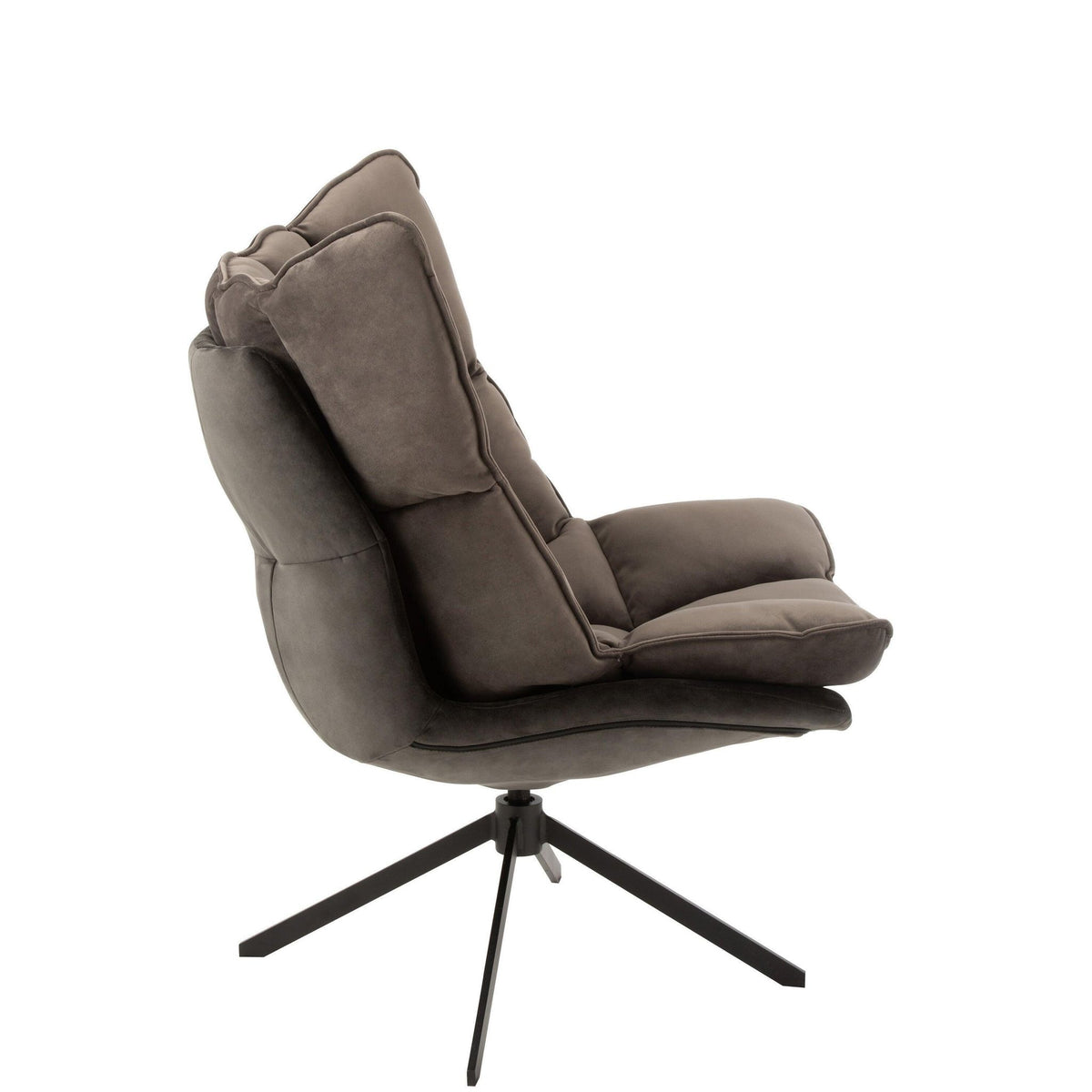 Stoel Relax Kussen Op Frame Textiel/Metaal Grijs J-Line