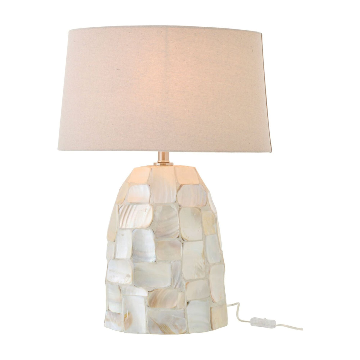 Lampa stołowa Efekt perłowy Muszla Kolor złamanej bieli/jasnobeżowy J-Line