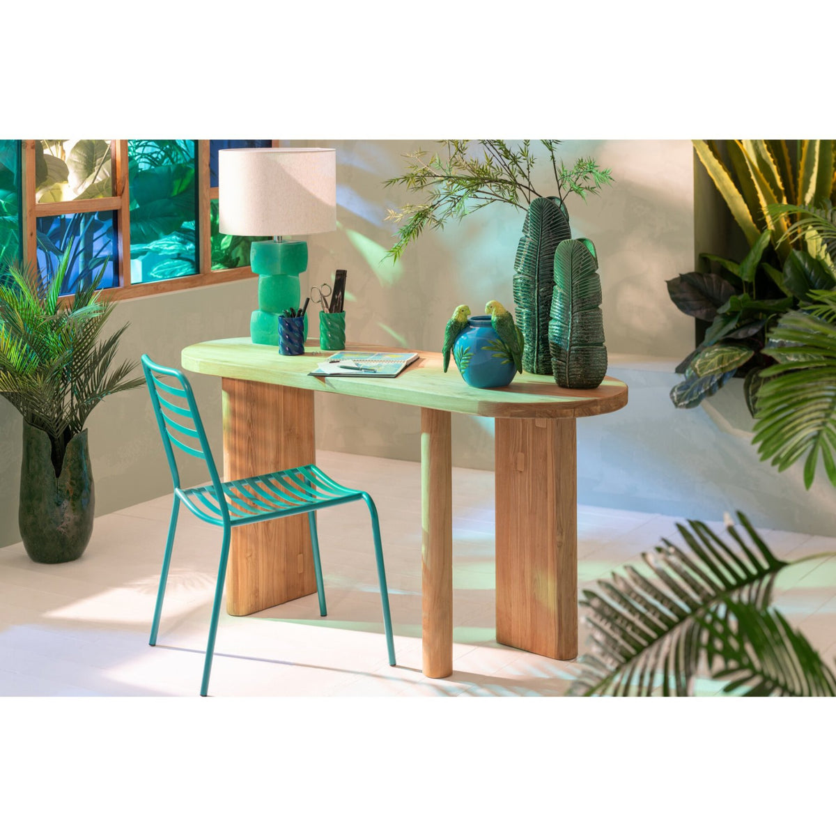 Krzesło ogrodowe Dedi Turquoise Metal J-Line