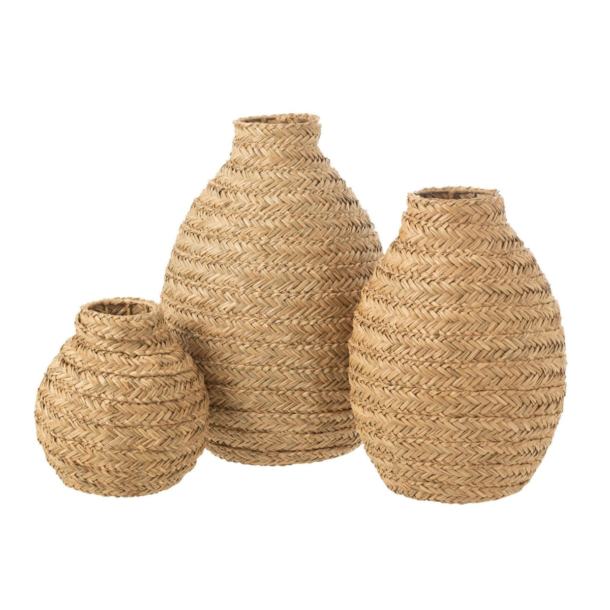 Wazon Pleciony z Trawy Morskiej Naturalny Large J-Line