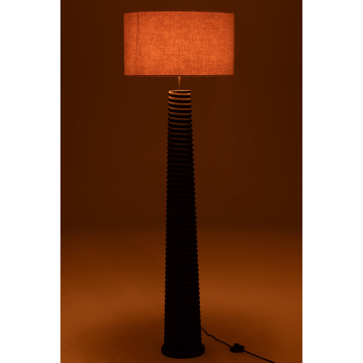 Lampa podłogowa gwintowa Ailanthus Drewno Czarna/Szara H160cm J-Line