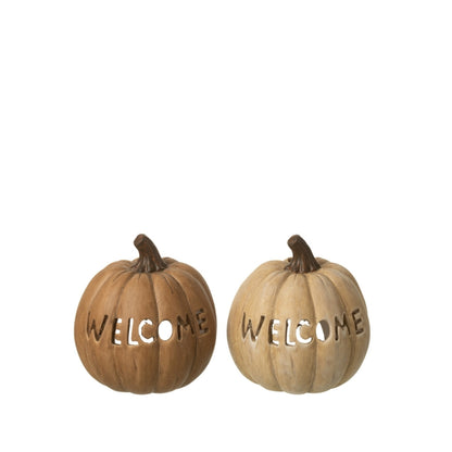 Duży zestaw 2 świeczników w kształcie dyni na Halloween J-Line
