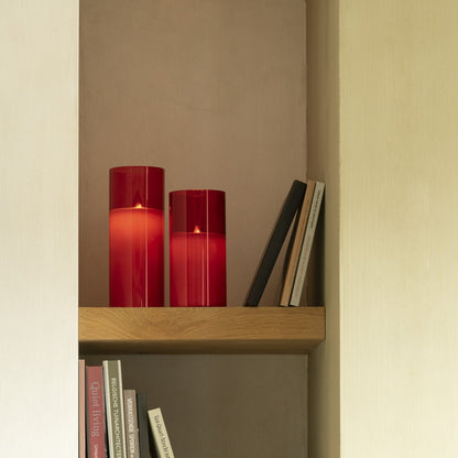 Lampa LED Świecące Szkło Czerwone Średnia