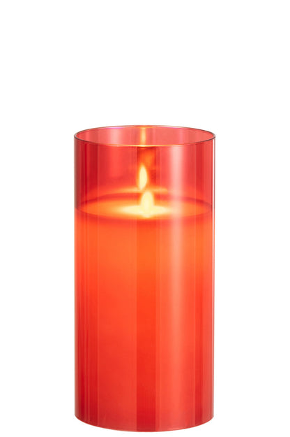 Lampa LED Świecące Szkło Czerwone Średnia