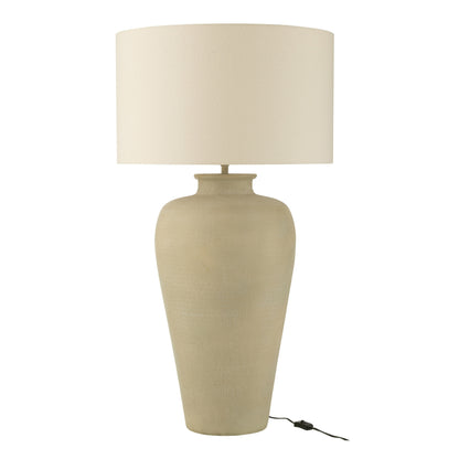 Lampa stołowa cylindryczna aluminiowa ecru J-Line