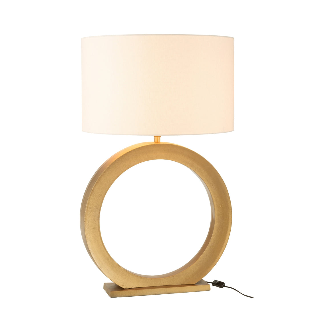 Lampa stołowa okrągła, aluminiowa, w kolorze złotym, J-Line