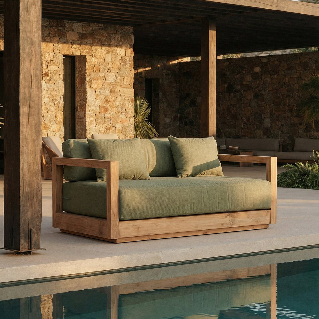 Dwuczesylowa sofa ogrodowa Umalas Zielony Bazar Bizar