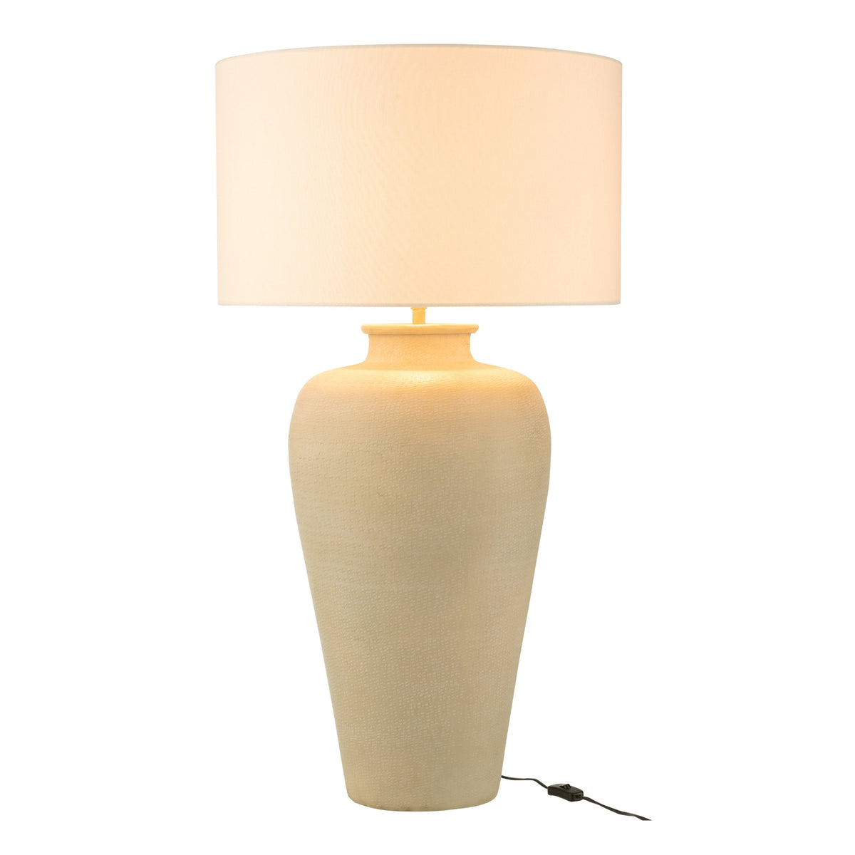 Lampa stołowa cylindryczna aluminiowa ecru J-Line