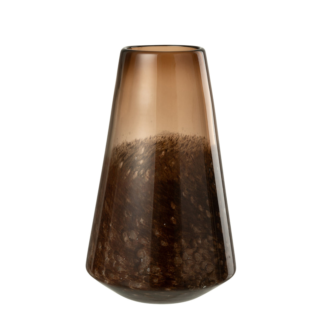 Ciemnobrązowa szklana waza Cone Large J-Line