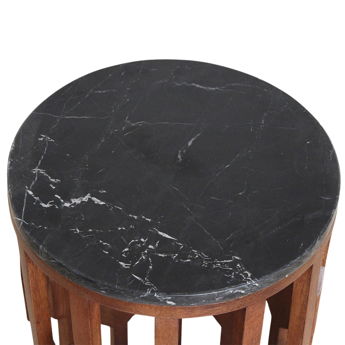Stolik pomocniczy Lampung Czarny Marmur Ø40x50 cm Surowce