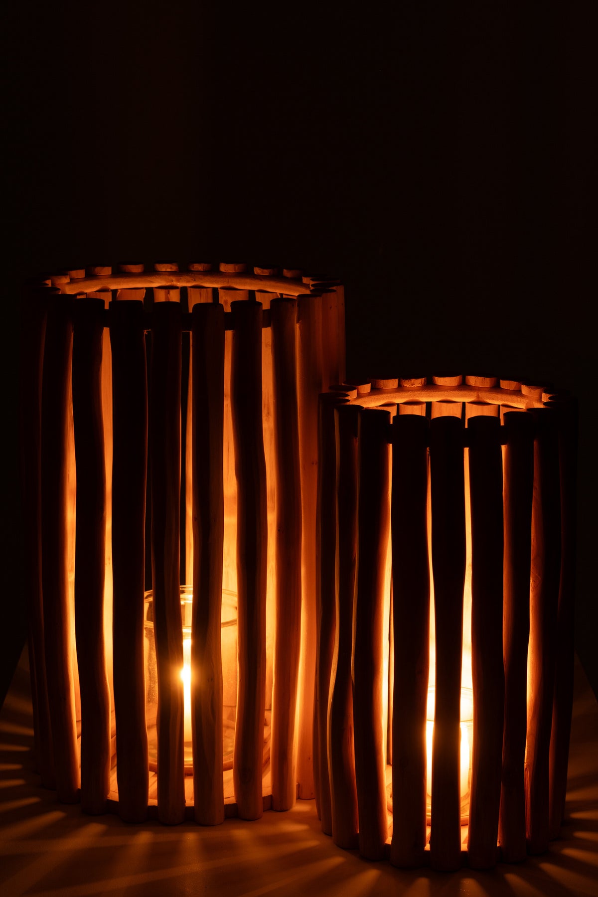 Lampion Teak Naturalny Zestaw 2 szt. J-Line