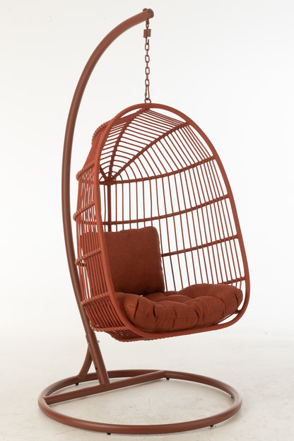 Krzesło wiszące Egga Metal/Lina Czerwone J-Line