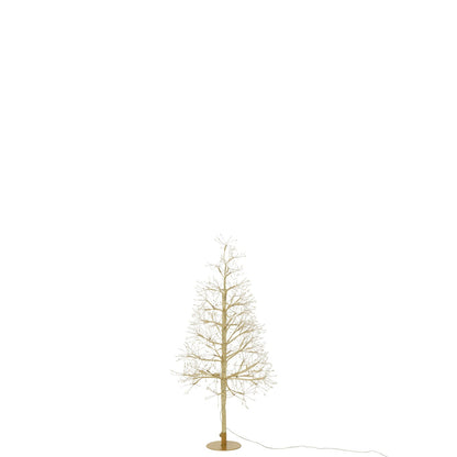 Choinka LED, ciepłe białe światła, metal, kolor złoty, mała, H 80 cm, J-Line