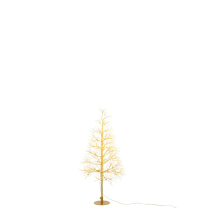 Choinka LED, ciepłe białe światła, metal, kolor złoty, mała, H 80 cm, J-Line