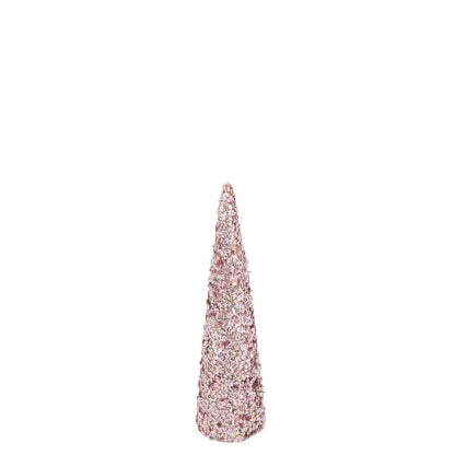 Stożek brokatowy piankowy jasnoróżowy mały H46cm J-Line