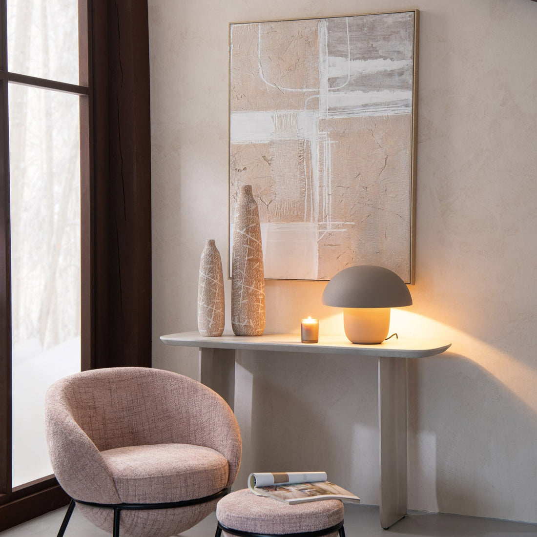 Lampa stołowa Metal Taupe Medium J-Line