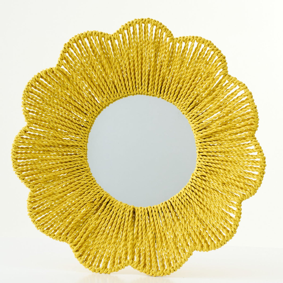 Lustro ścienne Raffia Yellow J-Line