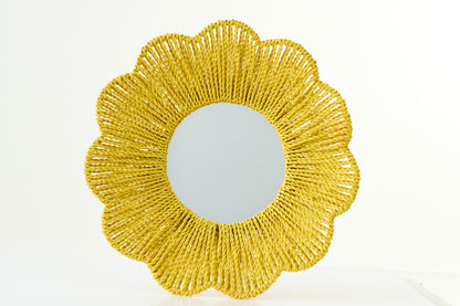 Lustro ścienne Raffia Yellow J-Line