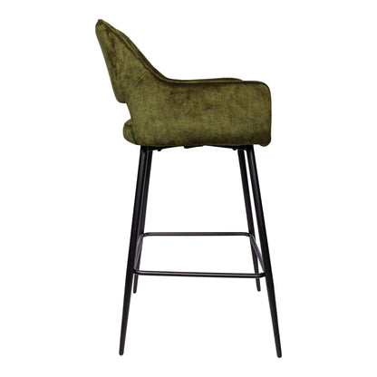 Hokery Fallon Velvet Green z czarnymi metalowymi nogami, zestaw 2 szt. KD PTMD