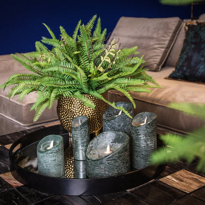 Zestaw 5 świec LED Rustic Dark Green PTMD