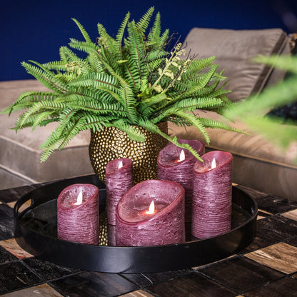 Zestaw 5 świec LED Rustic Bordeaux PTMD