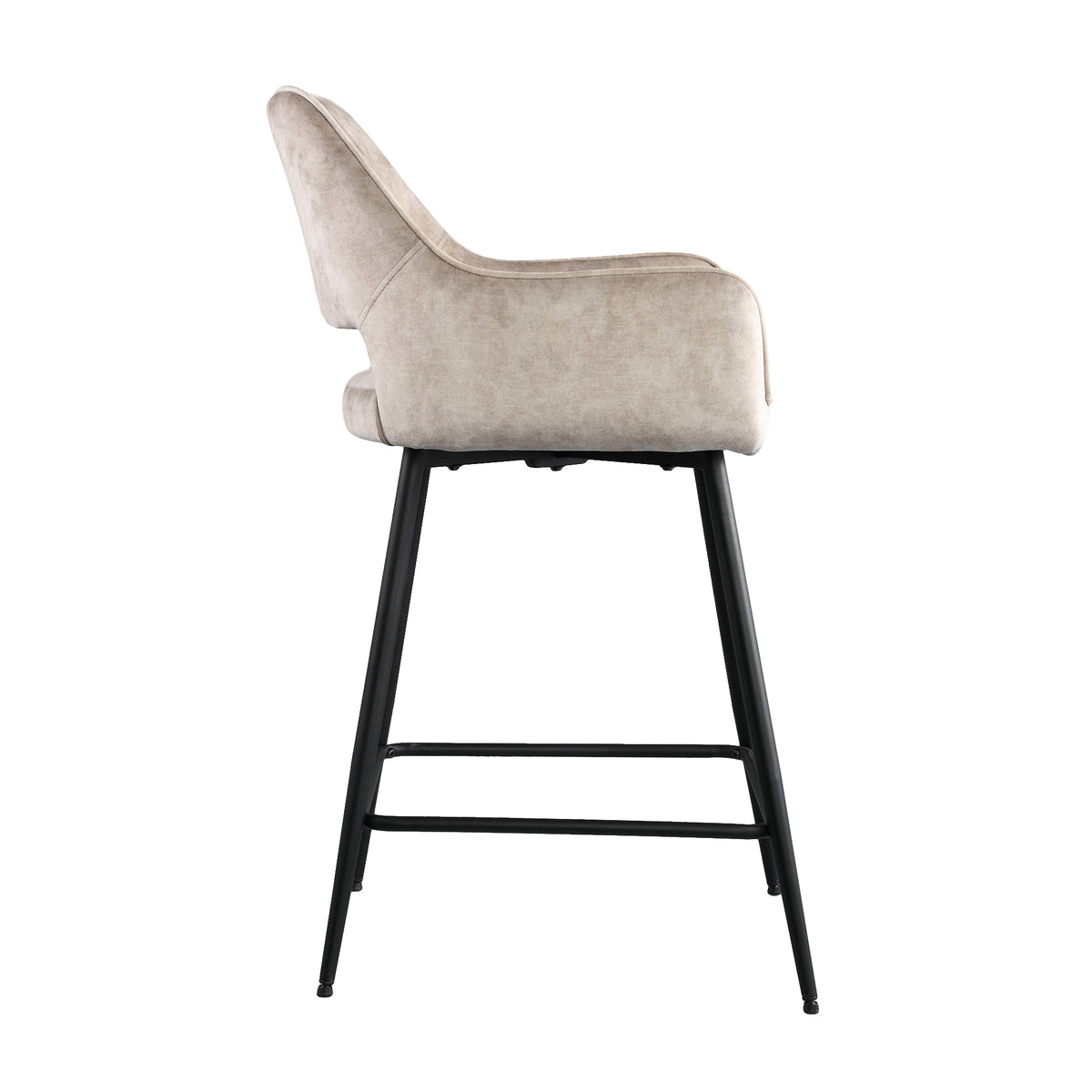 Zestaw 2 stołki barowych Fal Low Velvet Khaki PTMD