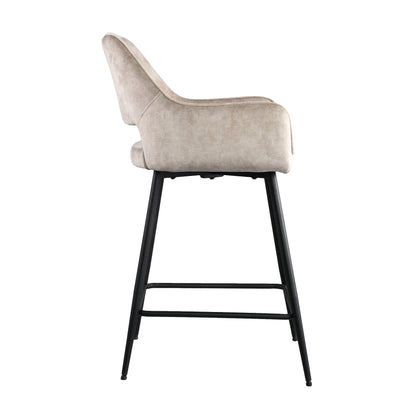 Zestaw 2 stołki barowych Fal Low Velvet Khaki PTMD
