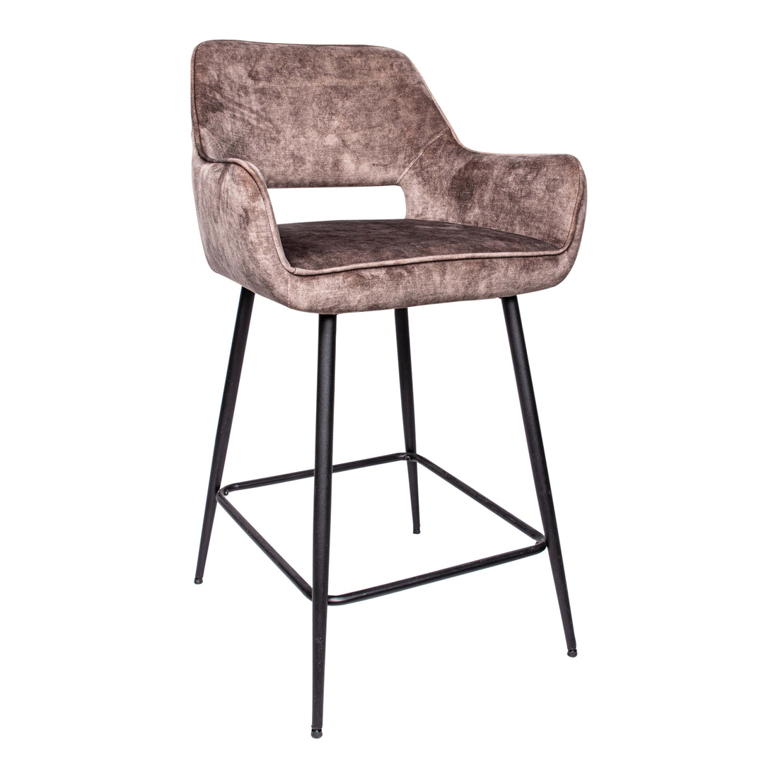 Zestaw 2 hokerów barowych Fal Low Velvet brązowych PTMD