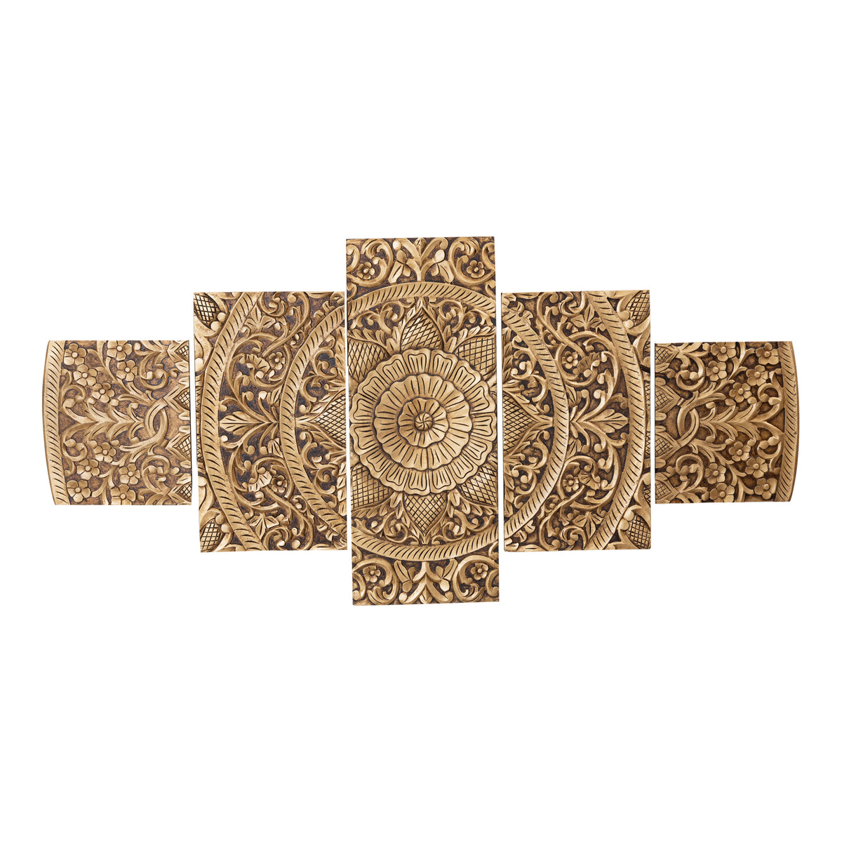 Panel ścienny Sharlene - 180x90cm - MDF - Złoty PTMD