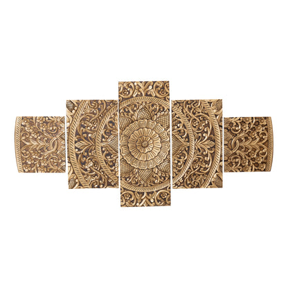 Panel ścienny Sharlene - 180x90cm - MDF - Złoty PTMD