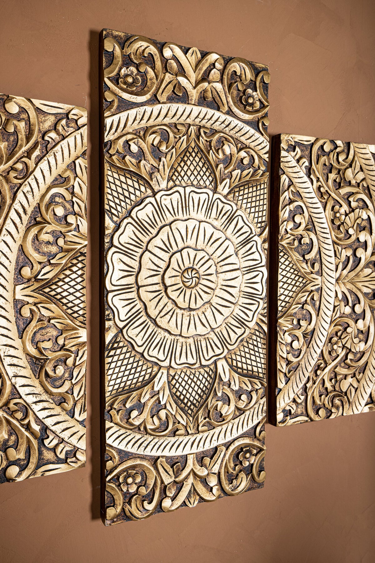 Panel ścienny Sharlene - 180x90cm - MDF - Złoty PTMD
