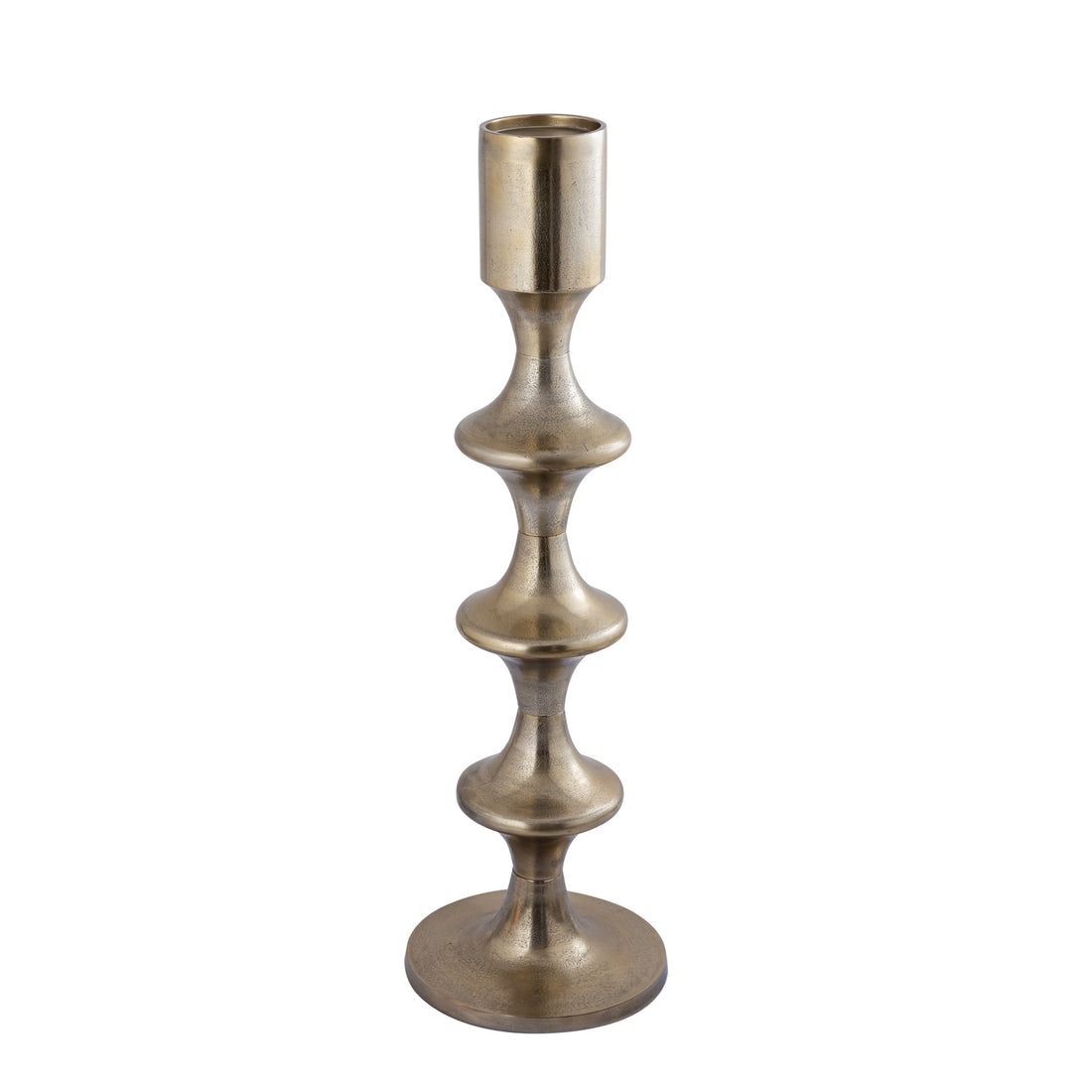 Taika Gold alu okrągły świecznik tabs H92cm PTMD