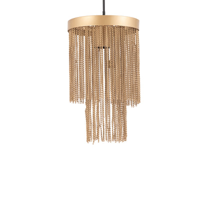 Brenton Złota żelazna lampa wisząca z łańcuchami okrągła S PTMD