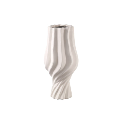 Clair Cream Ceramic Swirl Duży wazon PTMD