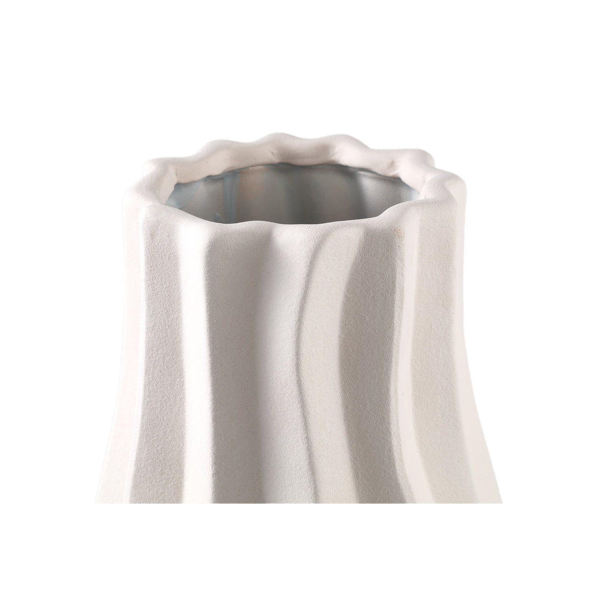 Clair Cream Ceramic Swirl Duży wazon PTMD