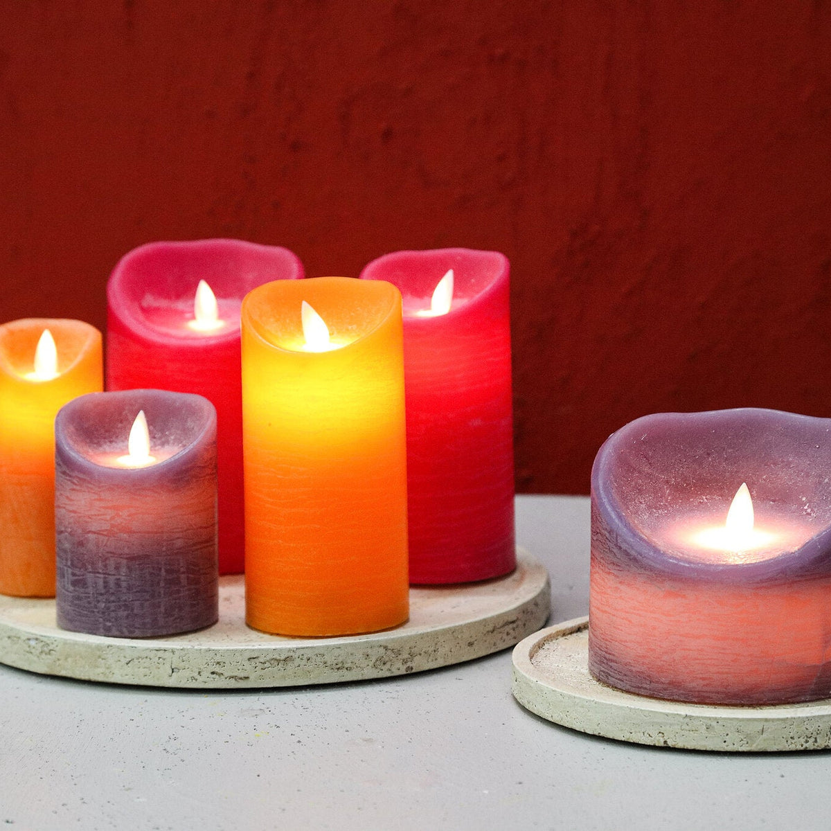 Zestaw 5 świec LED Rustic Lilac PTMD
