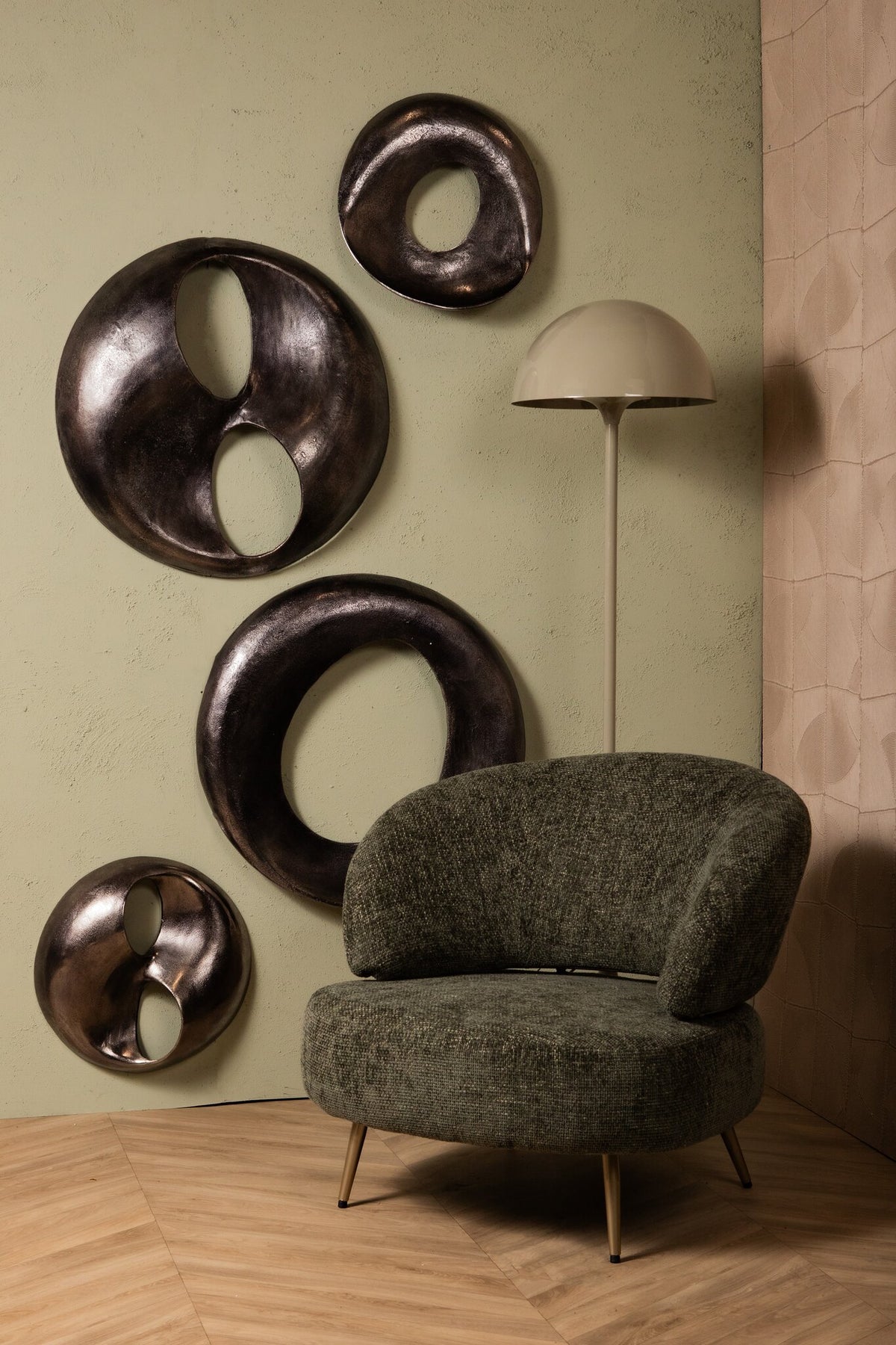Panel ścienny Deuie - 70x10x70 cm - Aluminium - Srebrny PTMD