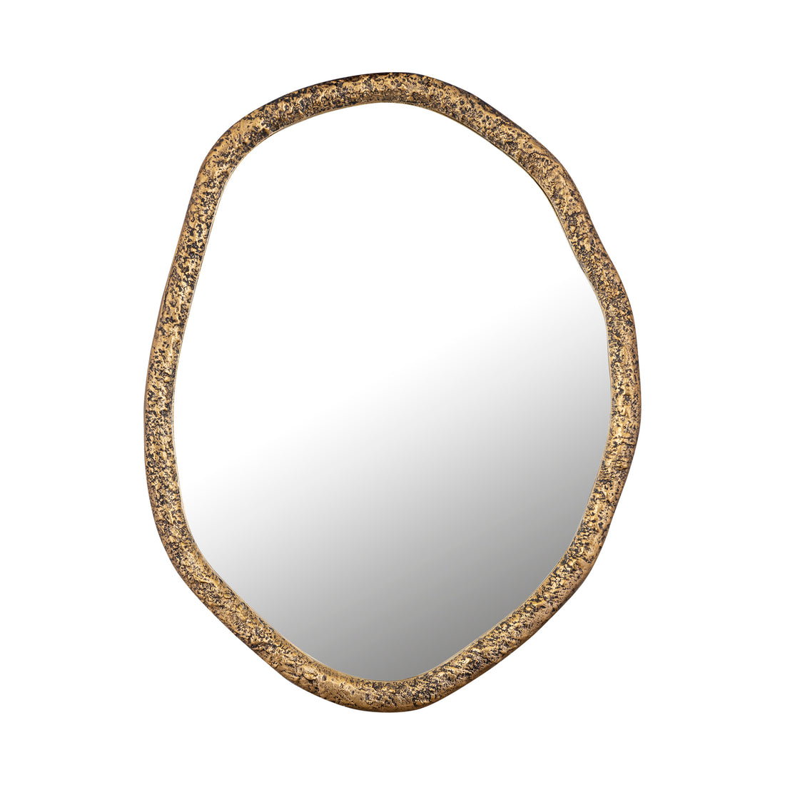 Lustro Paisley Brass o organicznym kształcie, okrągłe, 56 × 3 × 72 cm, PTMD