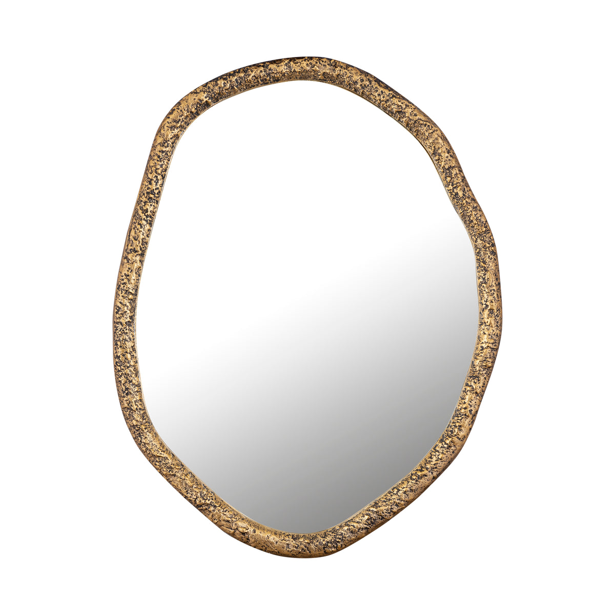 Lustro Paisley Brass o organicznym kształcie, okrągłe, 56 × 3 × 72 cm, PTMD