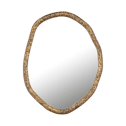 Lustro Paisley Brass o organicznym kształcie, okrągłe, 56 × 3 × 72 cm, PTMD